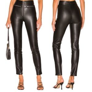 Black Faux Leather High-Waist Skinny Pants